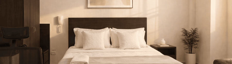 Habitación sencilla del Hotel Versalles en Villanueva, Casanare, con cama doble y ambiente cómodo.